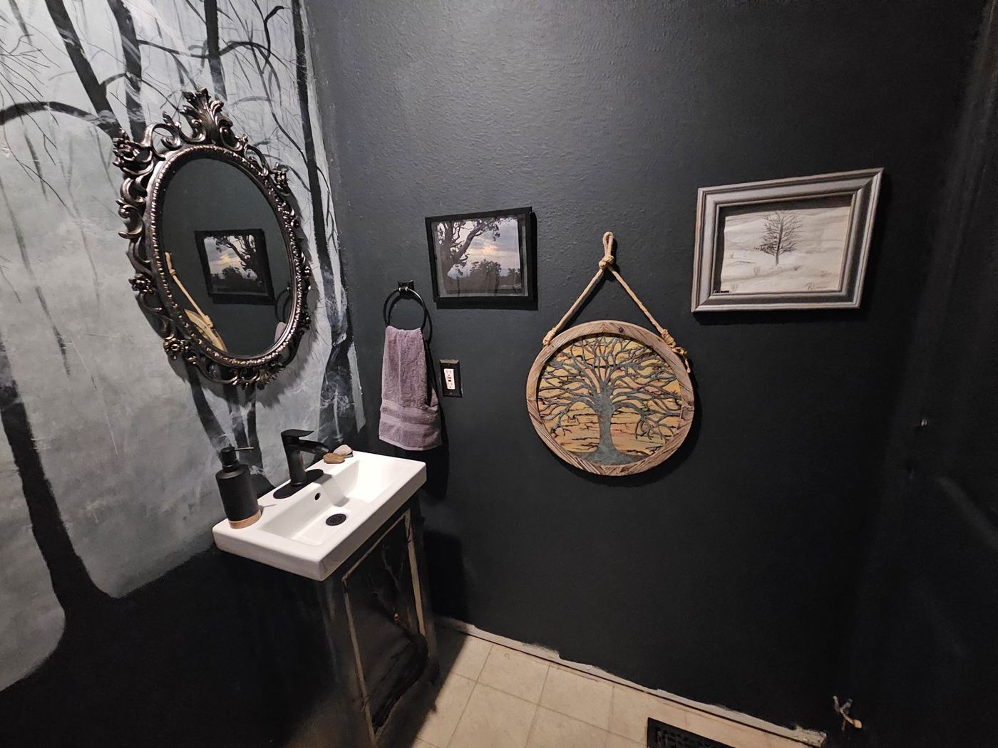 The finished half bath