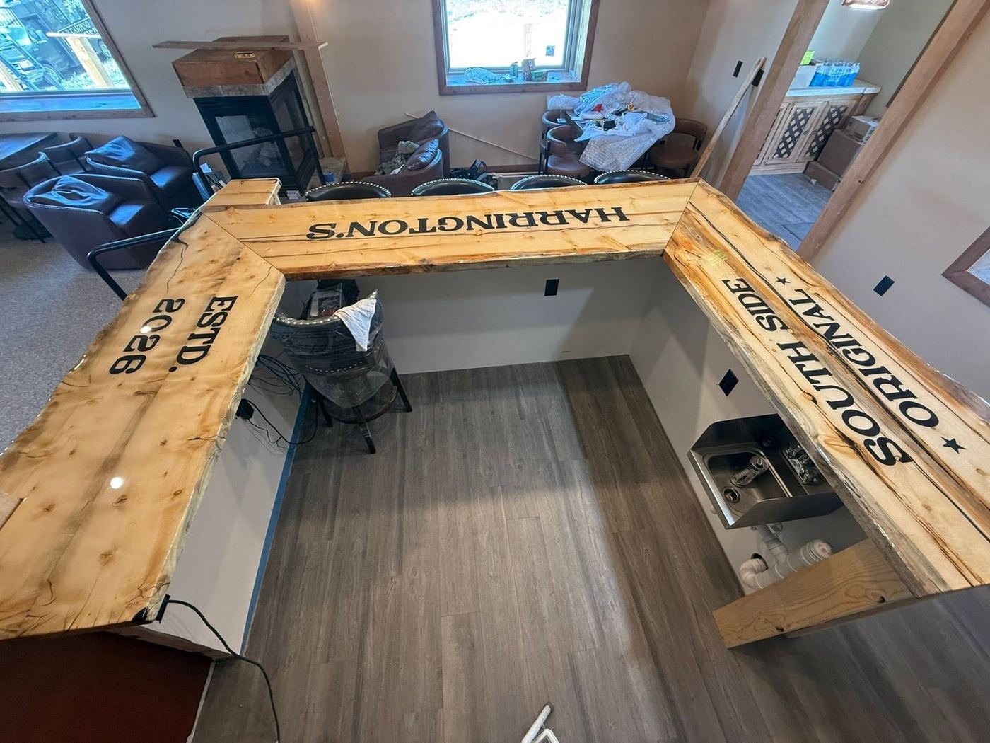 Engraved lettering along the full U-shaped bar